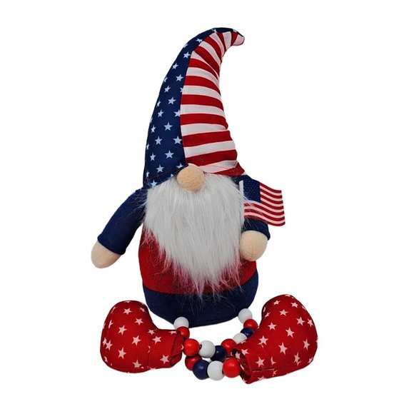 Patriotic Plush Gnome 18" Shelf or Table Party Decor - Picture 3 of 4